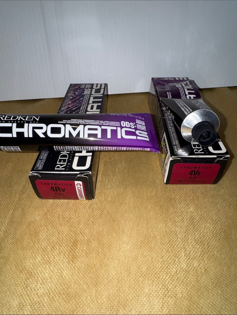 Redken Chromatics Hair Color Tube and Boxes - Purple and Black